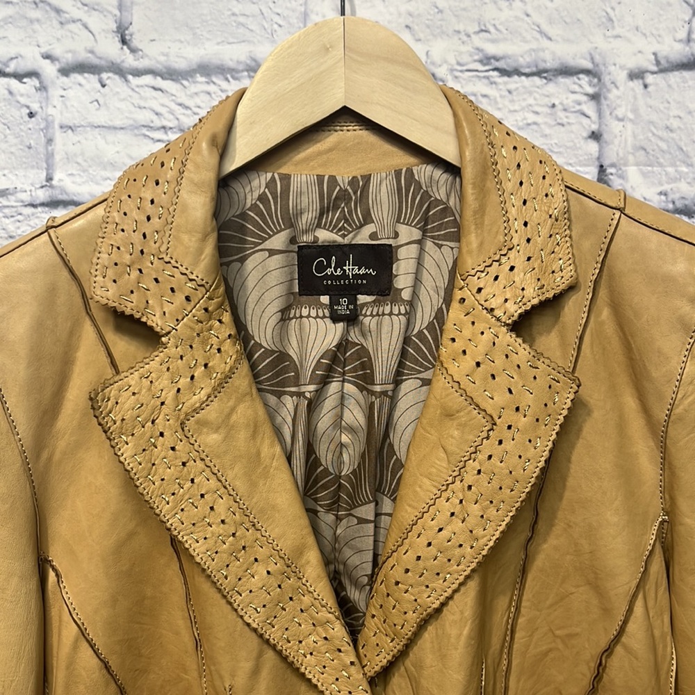 Cole Haan Collection Lambskin Leather Jacket - Picture 2 of 9
